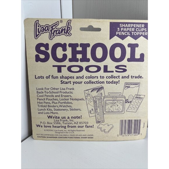 Vintage Lisa Frank School Tools sets x 2 Paper Clips pencil topper NOS Sealed - Picture 9 of 16